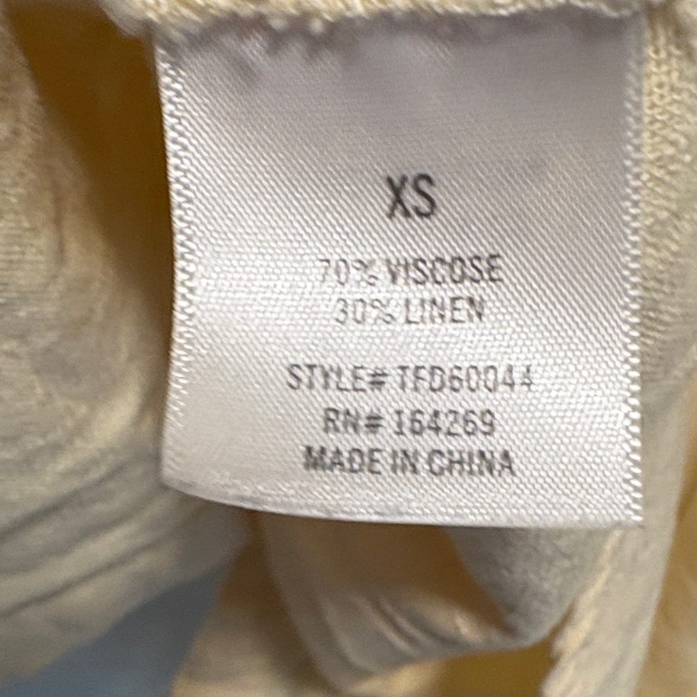 Miami Butter Yellow Linen Blend Button-Up Button Down Xsmall Shirt Xsmall - Picture 7 of 7